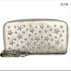 Jimmy Choo Filipa Star Studded Leather Zip Around Long Wallet